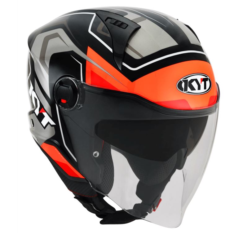 KYT City - D-City Overtech Black Orange Fluo - Helmet