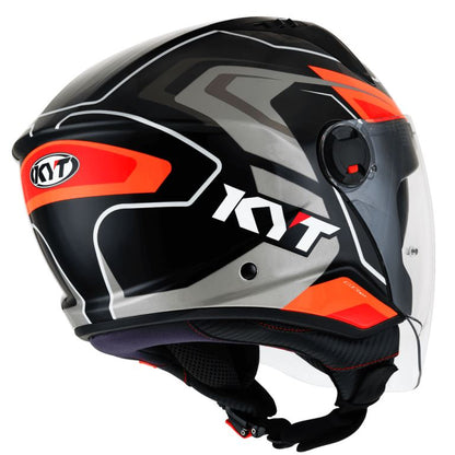 KYT City - D-City Overtech Black Orange Fluo - Helmet