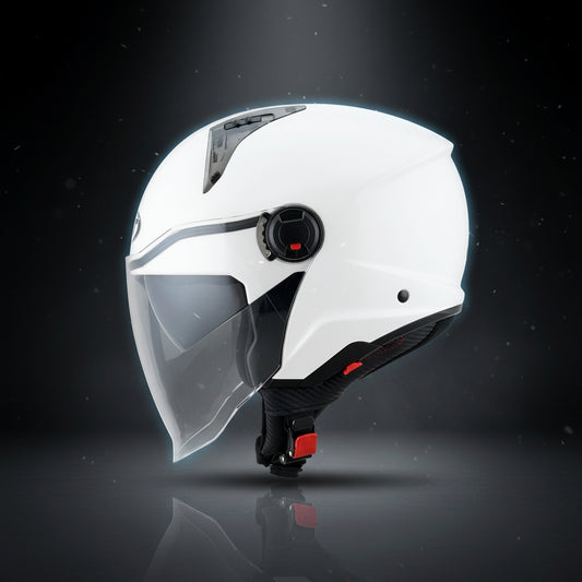 KYT City – D-CITY Open Helmet Plain Gloss White – Helmet