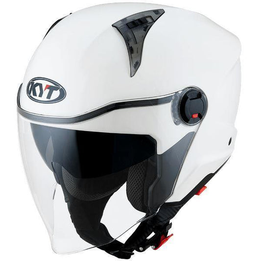 KYT City – D-CITY Open Helmet Plain Gloss White – Helmet