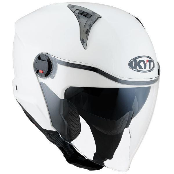 KYT City – D-CITY Open Helmet Plain Gloss White – Helmet