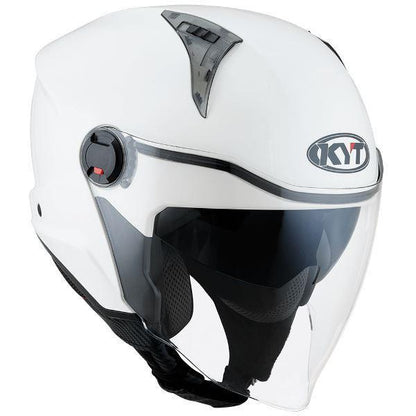 KYT City – D-CITY Open Helmet Plain Gloss White – Helmet