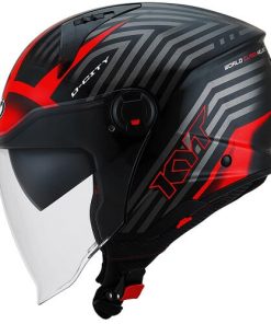 KYT D-CITY Lucent Matt Helmets Black / Red