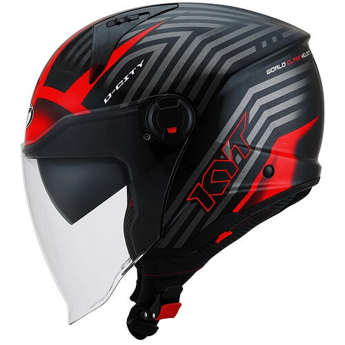 KYT D-CITY Lucent Matt Helmets Black / Red