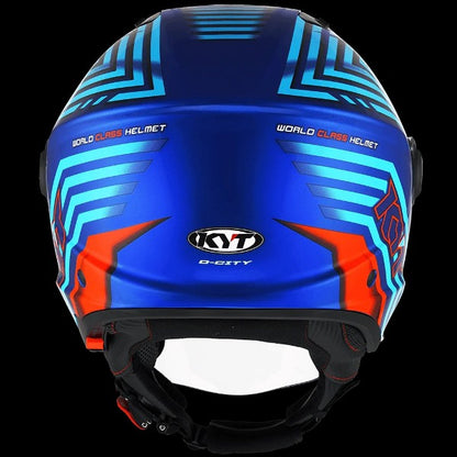 KYT-D-CITY Open Helmet Lucent Gloss-Blue/Orange