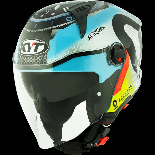 KYT D City Foggia Misano 2022 Replica Gloss Open Face Helmet-Blue