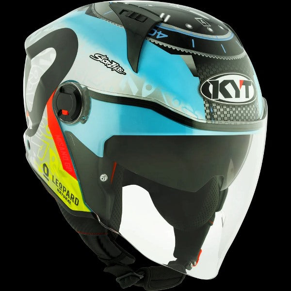 KYT D City Foggia Misano 2022 Replica Gloss Open Face Helmet-Blue
