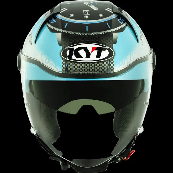 KYT D City Foggia Misano 2022 Replica Gloss Open Face Helmet-Blue