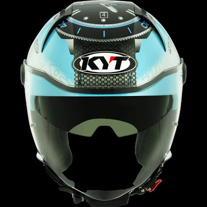 KYT D City Foggia Misano 2022 Replica Gloss Open Face Helmet-Blue