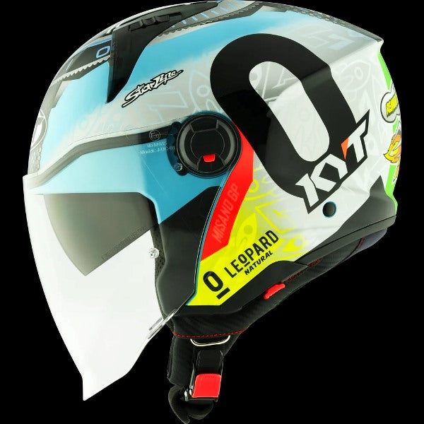KYT D City Foggia Misano 2022 Replica Gloss Open Face Helmet-Blue