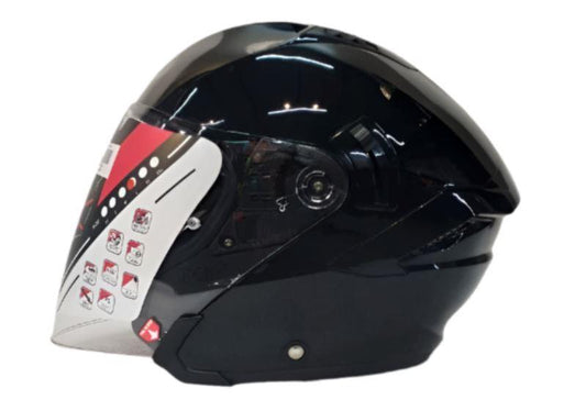 KYT NFJ Plain Gloss Black-Helmet