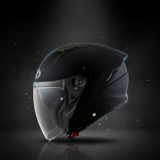 KYT NFJ Plain Gloss Black-Helmet