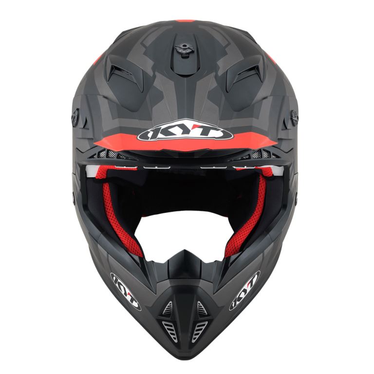 KYT Off Road - Jumpshot Matt Black/Red Fluo - Off Road Helmet