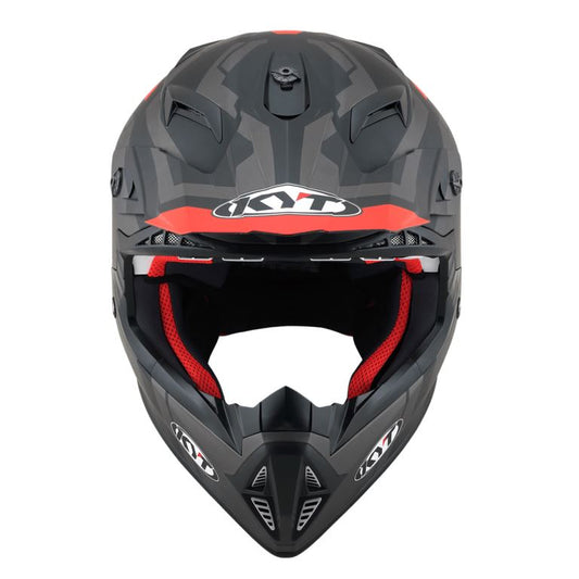 KYT Off Road - Jumpshot Matt Black/Red Fluo - Off Road Helmet