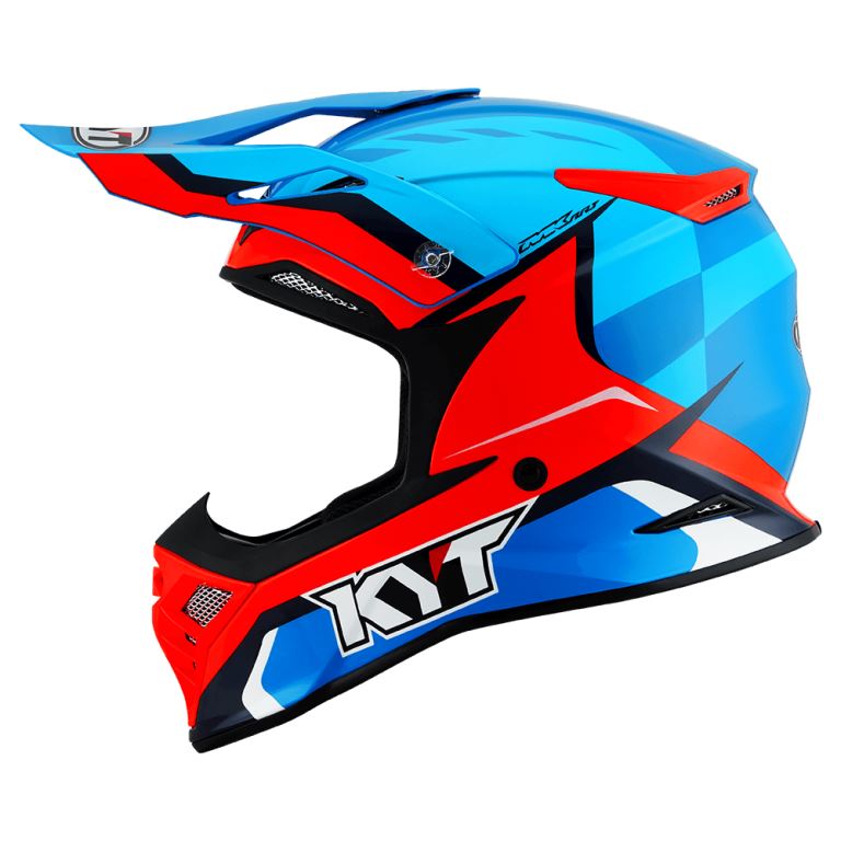 KYT Off Road - Skyhawk Glowing Blue/orange Fluo - Off Road Helmet