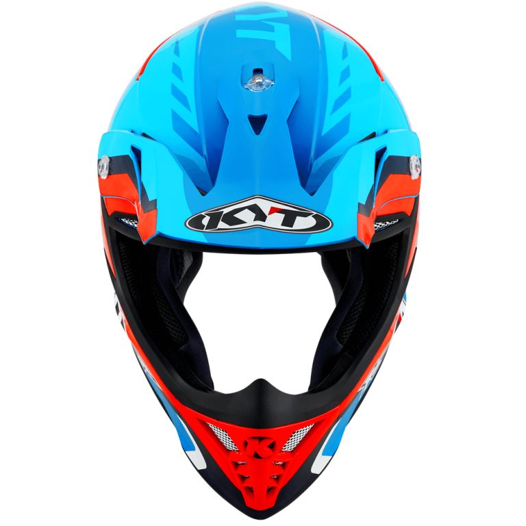 KYT Off Road - Skyhawk Glowing Blue/orange Fluo - Off Road Helmet