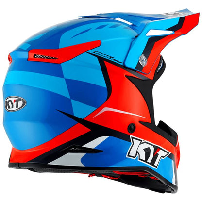 KYT Off Road - Skyhawk Glowing Blue/orange Fluo - Off Road Helmet