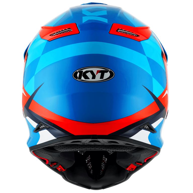 KYT Off Road - Skyhawk Glowing Blue/orange Fluo - Off Road Helmet
