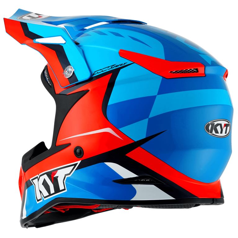 KYT Off Road - Skyhawk Glowing Blue/orange Fluo - Off Road Helmet