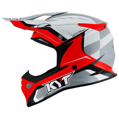 KYT Off Road - Skyhawk Glowing White-Red - Off Road Helmet
