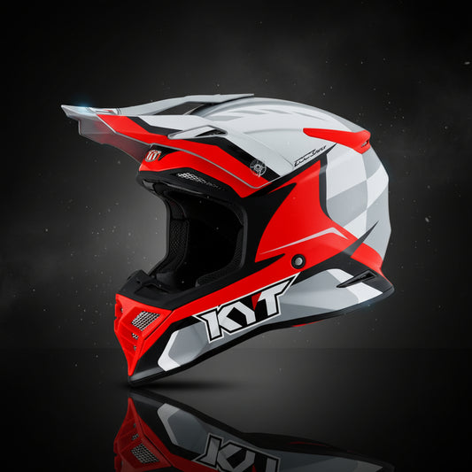 KYT Off Road - Skyhawk Glowing White-Red - Off Road Helmet