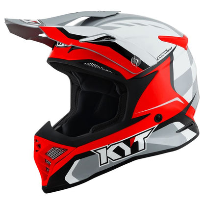 KYT Off Road - Skyhawk Glowing White-Red - Off Road Helmet