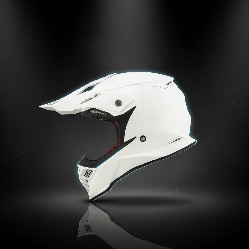 KYT Off Road - Skyhawk Plain White - Off Road Helmet – Riders Junction