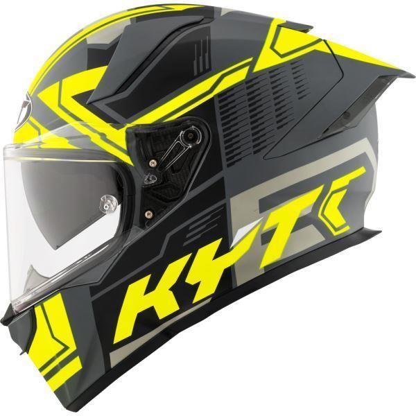 KYT R2R Pro Octane Matt Black Yellow Helmet