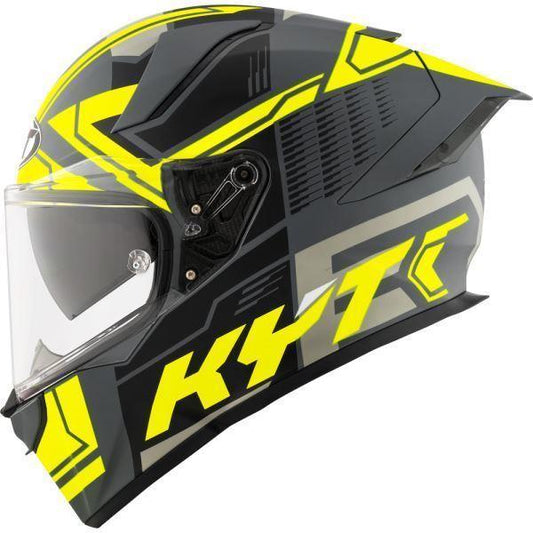 KYT R2R Pro Octane Matt Black Yellow Helmet