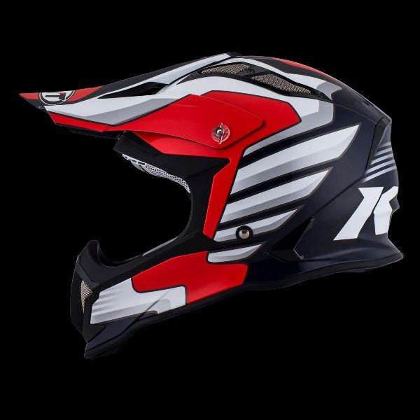 KYT Strike Eagle Wings Helmet-Black/White/Red