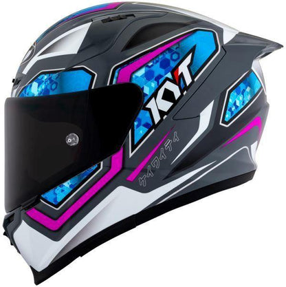 KYT Striker 2V #01 Gloss Grey Blue Helmet