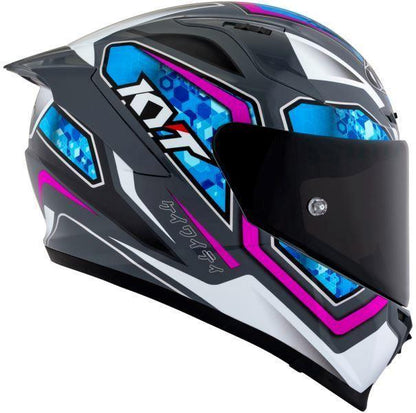 KYT Striker 2V #01 Gloss Grey Blue Helmet