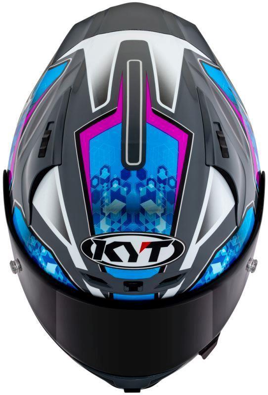 KYT Striker 2V #01 Gloss Grey Blue Helmet