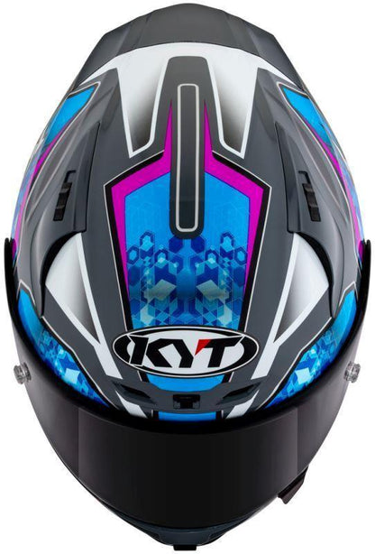 KYT Striker 2V #01 Gloss Grey Blue Helmet