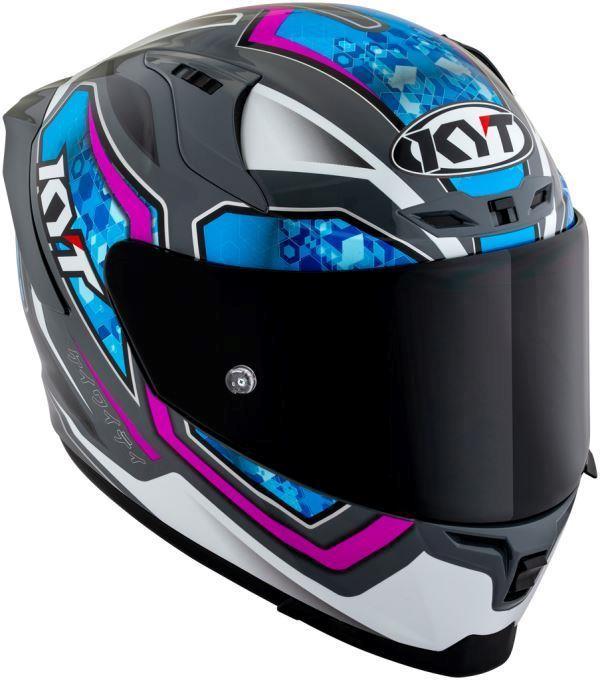 KYT Striker 2V #01 Gloss Grey Blue Helmet