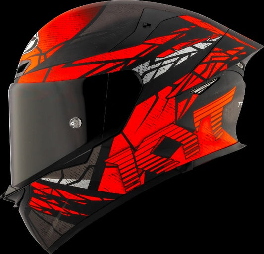 KYT TT Revo Combustion Matt Black-Red Helmet