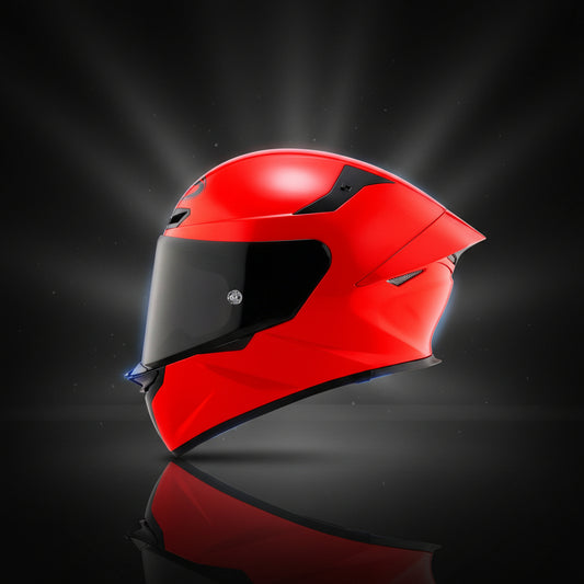 KYT TT-Revo Plain Gara Red Glossy Helmet