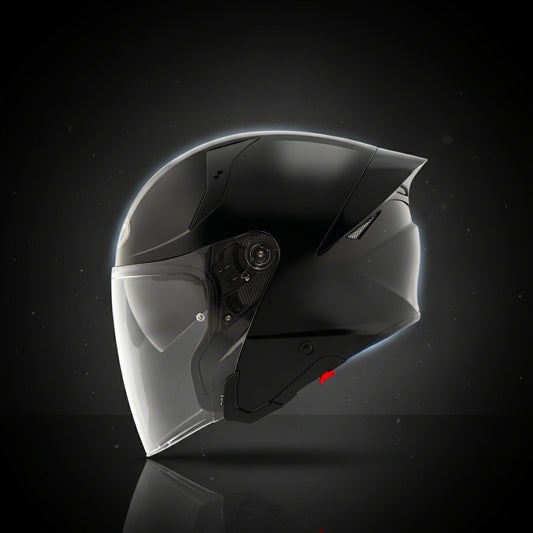 KYT TTR-JET Plain Black - Helmet