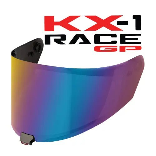 KYT KX1 Race GP Helmet Visor - Iridium Rainbow