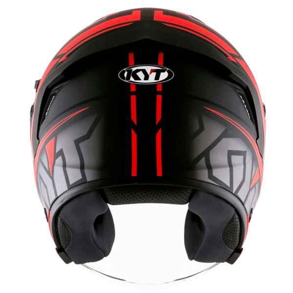 KYT NFJ Motion Matt Black Fluro Red Helmet