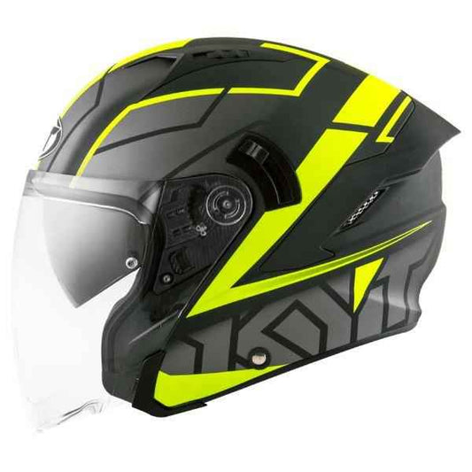 KYT NFJ Motion Matt Black Fluro Yellow Helmet