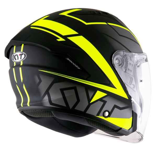 KYT NFJ Motion Matt Black Fluro Yellow Helmet
