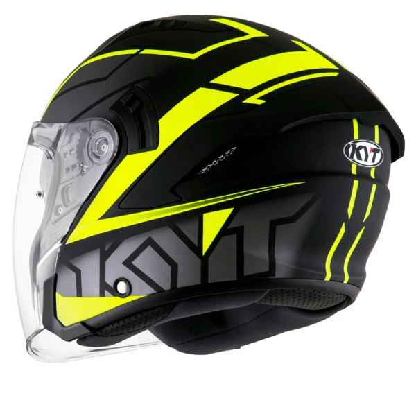 KYT NFJ Motion Matt Black Fluro Yellow Helmet