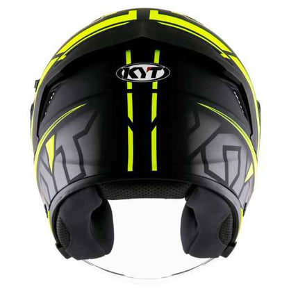 KYT NFJ Motion Matt Black Fluro Yellow Helmet