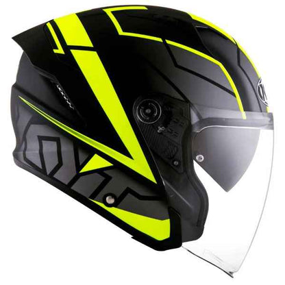 KYT NFJ Motion Matt Black Fluro Yellow Helmet
