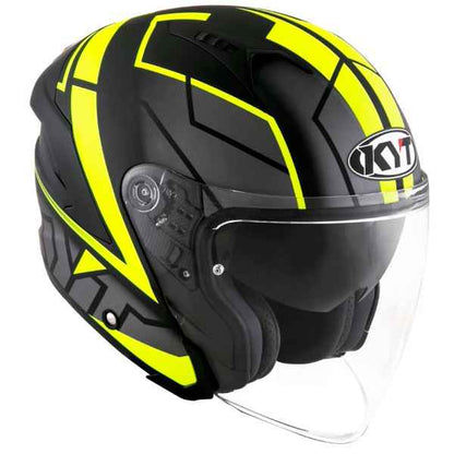 KYT NFJ Motion Matt Black Fluro Yellow Helmet