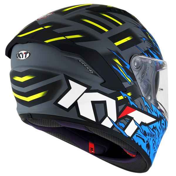 KYT NFR Flaming Matt Grey Blue Helmet