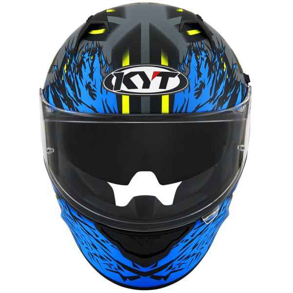 KYT NFR Flaming Matt Grey Blue Helmet
