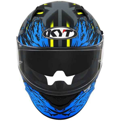 KYT NFR Flaming Matt Grey Blue Helmet