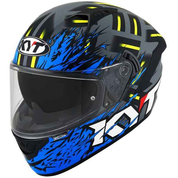 KYT NFR Flaming Matt Grey Blue Helmet